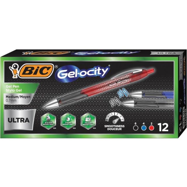 BIC Gel-ocity Gel Pen - Medium Pen Point - 0.7 mm RGU11AST