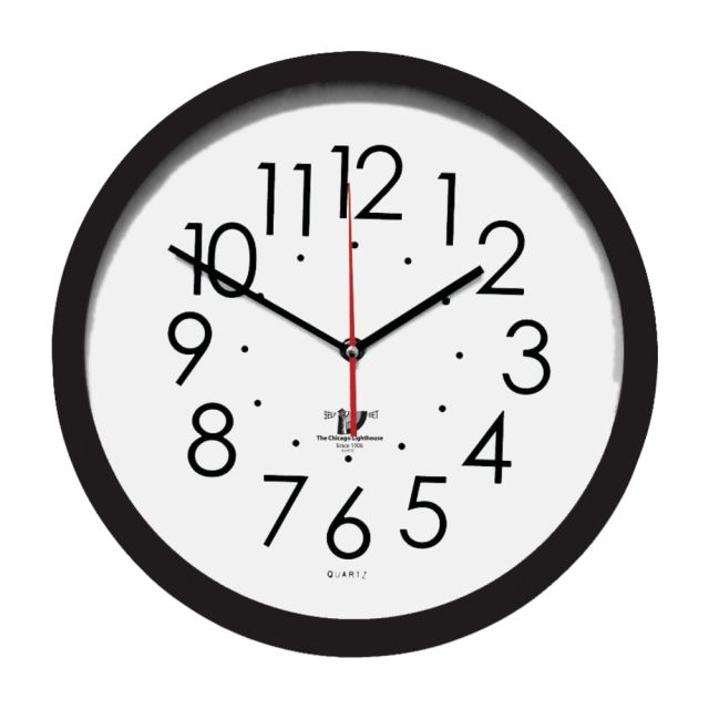 Chicago Lighthouse Contemporary Self-Set Wall Clock, 14 1/2in, Black/White 67800603