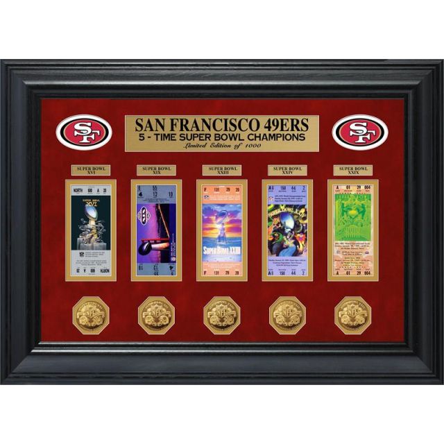 San Francisco 49ers Super Bowl Champions Deluxe Gold Coin & Ticket Collection MPN:SF49SB5TICKETK