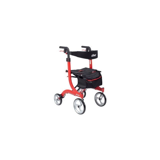 Drive Medical RTL10266-T Nitro Euro Style Walker Rollator Tall Height Red RTL10266-T