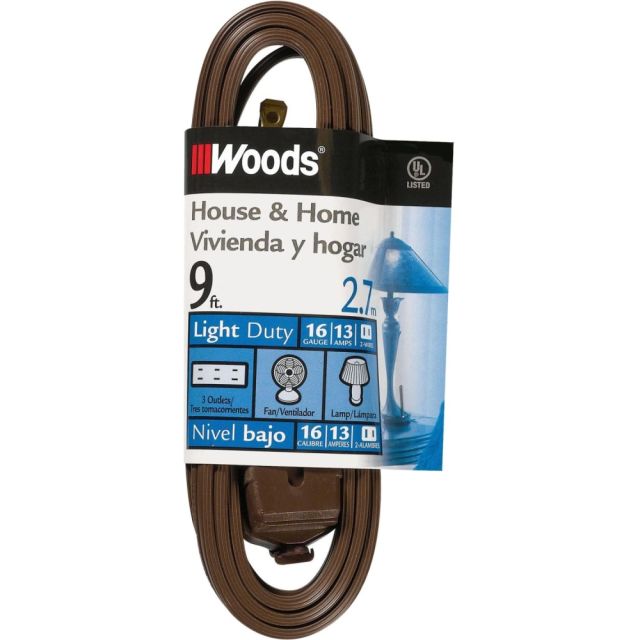 Coleman Cable 16/2 9ft CUBE TAP EXTENSION CORD BROWN (Min Order Qty 7) MPN:0601