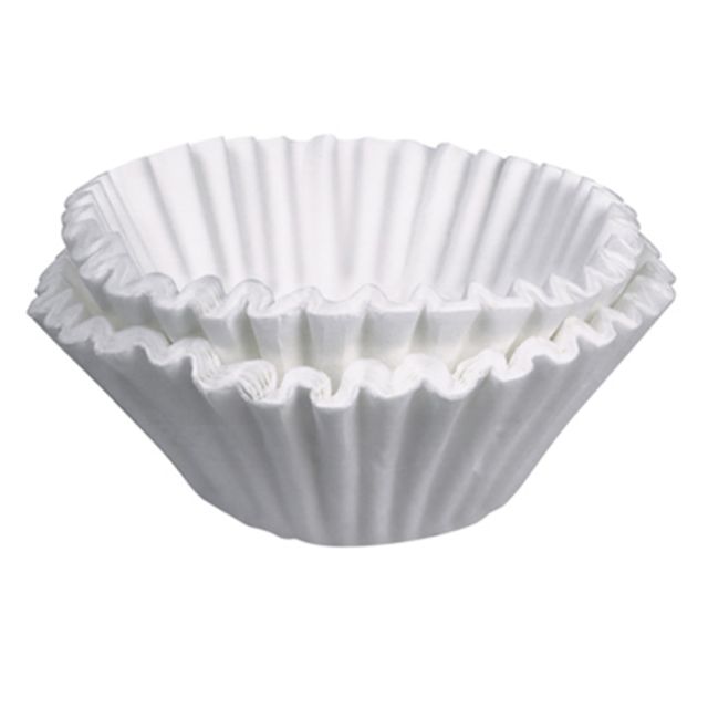 BUNN Flat-Bottom Commercial Coffee Filters, 12 Cup, White, Pack Of 500 (Min Order Qty 6) MPN:20115.0000PK