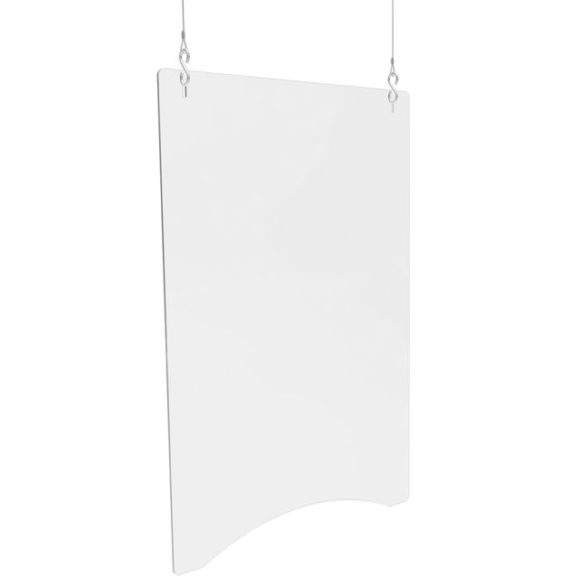 Deflect-O Polycarbonate Hanging Barriers, 36inH x 24inW x 1/8inD, Portrait, Pack Of 2 Barriers MPN:PBCHPC2436