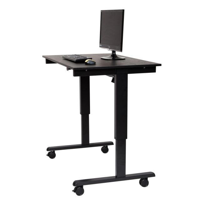 Luxor 48inW Wood Electric Standing Desk, Black Oak/Black MPN:STANDE-48-BK-BO