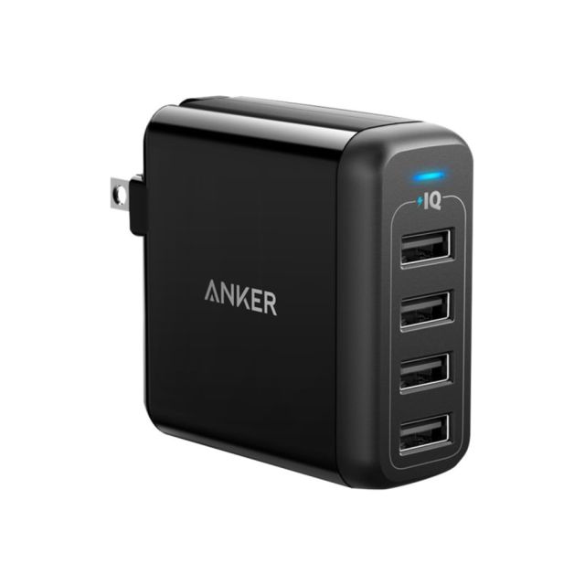 Anker PowerPort 4 - Power adapter - 40 Watt - 8 A - 4 output connectors (USB) - black (Min Order Qty 3) MPN:A2142112