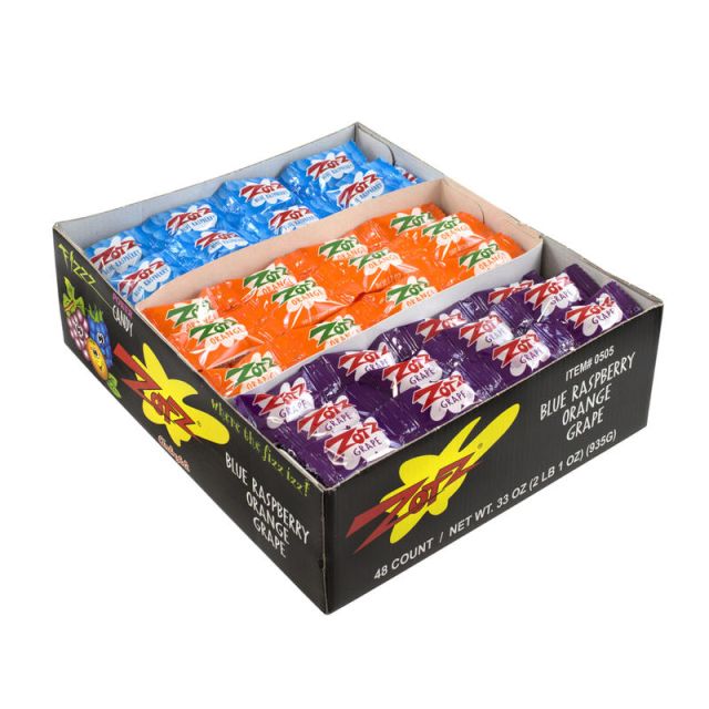 Zotz Strings Fizz Power Candy, 2.06 Lb, Assorted Flavors, Bag Of 48 209-00197