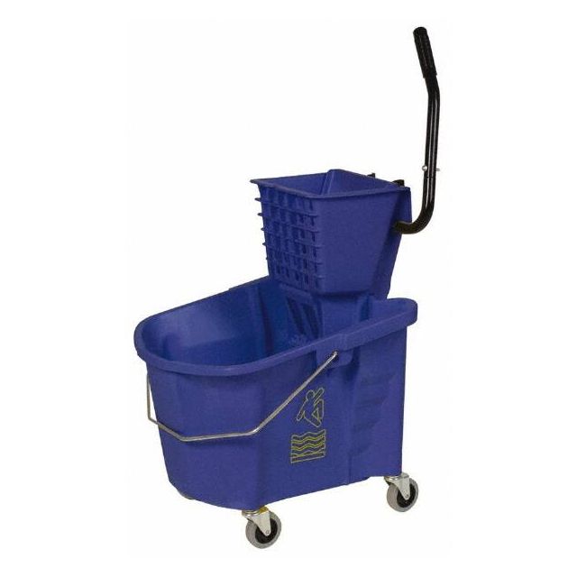 Mop Buckets & Wringers, Type: Bucket & Wringer , Wringer Style: Side Press , Capacity (Qt.): 35 , Bucket Material: Plastic , Color: Blue, Blue