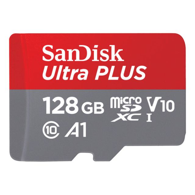 SanDisk Ultra PLUS microSD Card, 128GB (Min Order Qty 2) MPN:SDSQUB3-128G-ANCMA