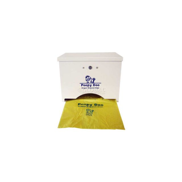 Poopy Doo Diaper Disposal Bag Dispenser - 400 Bag Capacity PD-DSP-06-WH