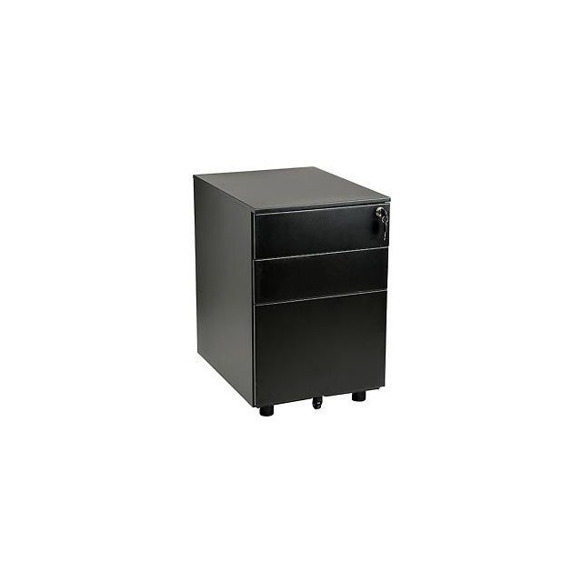 Interion® 3 Drawer Low File Cabinet - Black 450695