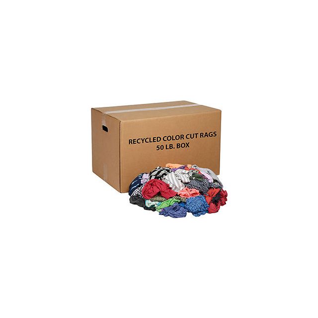GoVets™ Recycled Mixed Color Cut Rags 50 Lb. Box 226670
