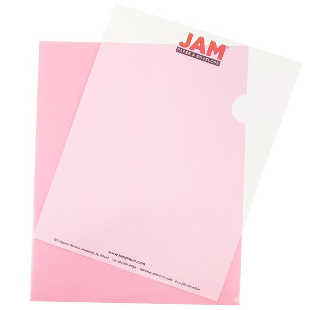 JAM Paper Plastic Sleeves, 9in x 11 1/2in, 1in Capacity, Red, Pack Of 12 (Min Order Qty 6) MPN:2226316989