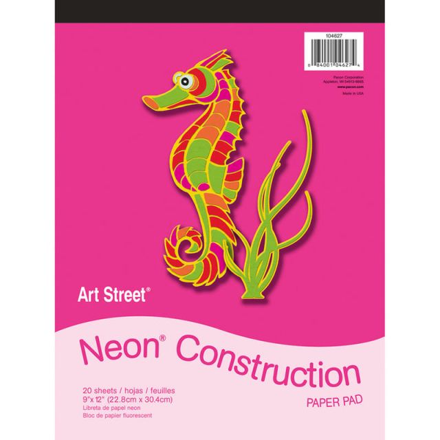 Art Street Construction Paper, 9in x 12in, Assorted, Pad Of 20 Sheets (Min Order Qty 11) MPN:104627