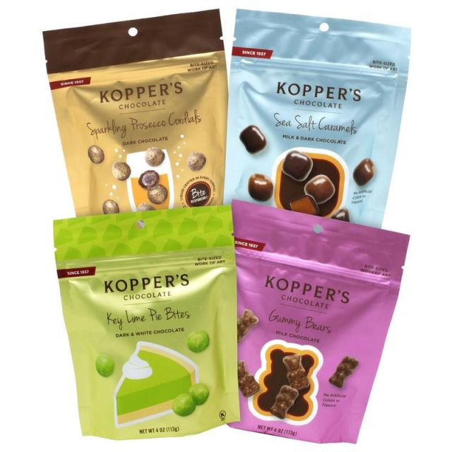 Koppers Specialty Chocolate Bites Variety Bags, 4 Oz, Pack Of 4 Bags (Min Order Qty 2) MPN:600-B0020