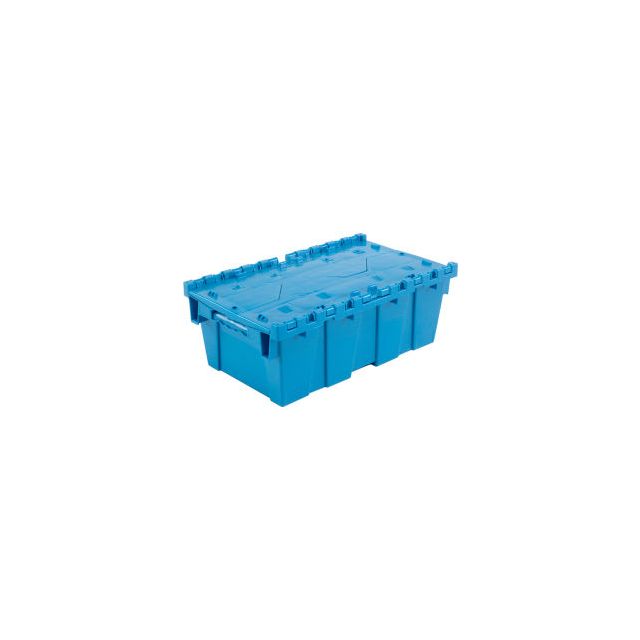 GoVets™ Plastic Attached Lid Shipping and Storage Container 19-5/8x11-7/8x7 Blue 218BL442