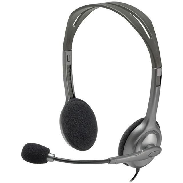 Logitech Stereo Headset H111 - Stereo - Mini-phone (3.5mm) - Wired - 32 Ohm - 20 Hz - 20 kHz - Over-the-head - Binaural - Supra-aural - 5.91 ft Cable - Noise Canceling (Min Order Qty 3)