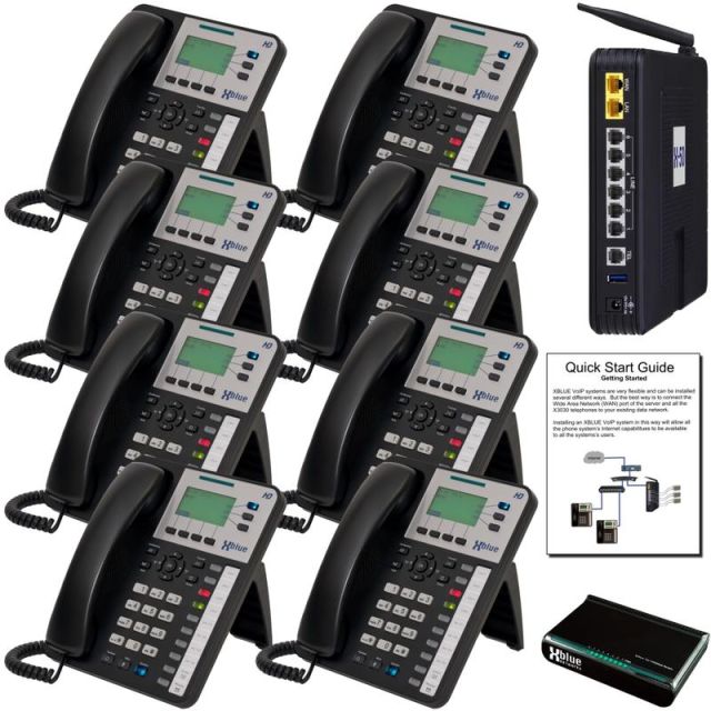 XBLUE X-50 VoIP Wi-Fi Telephone System With 8 X3030 IP Phones