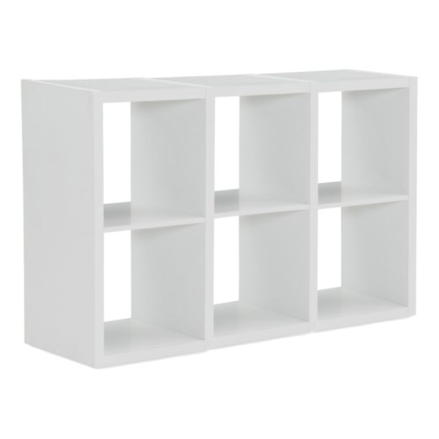 Linon Emmet 31inW 6-Cubby Storage Cabinet, White OFDP2105