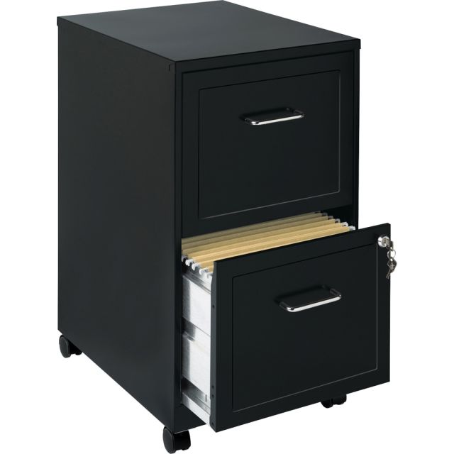 Lorell SOHO 18inD Vertical 2-Drawer Mobile File Cabinet, Black MPN:16872