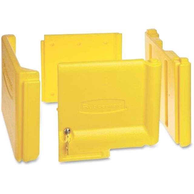 Rubbermaid Commercial Locking Janitor Cart Cabinet - 20in x 16in x 11.2in - Yellow - Polyethylene MPN:6181YEL