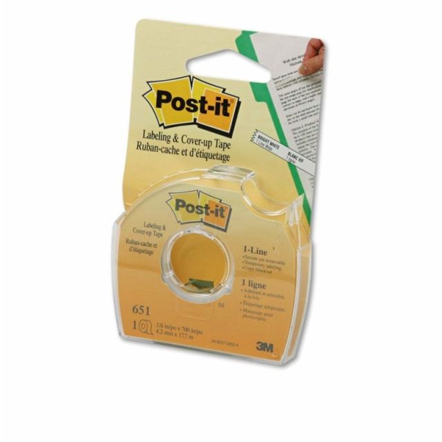 Post-it Notes Cover-Up And Labeling Tape, 1-Line Width, 700in (Min Order Qty 20) MPN:651