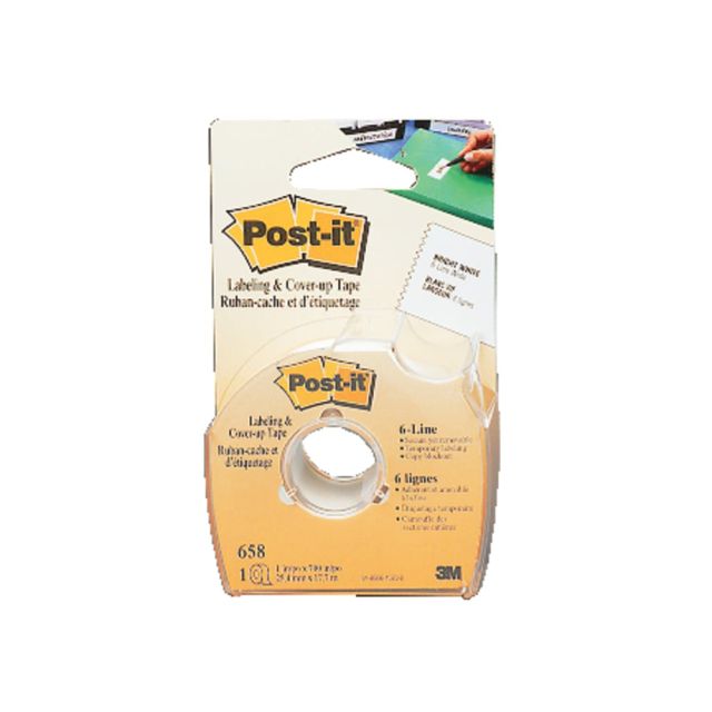 Post-it Notes Cover-Up And Labeling Tape, 6-Line Width x 700in (Min Order Qty 13) MPN:658