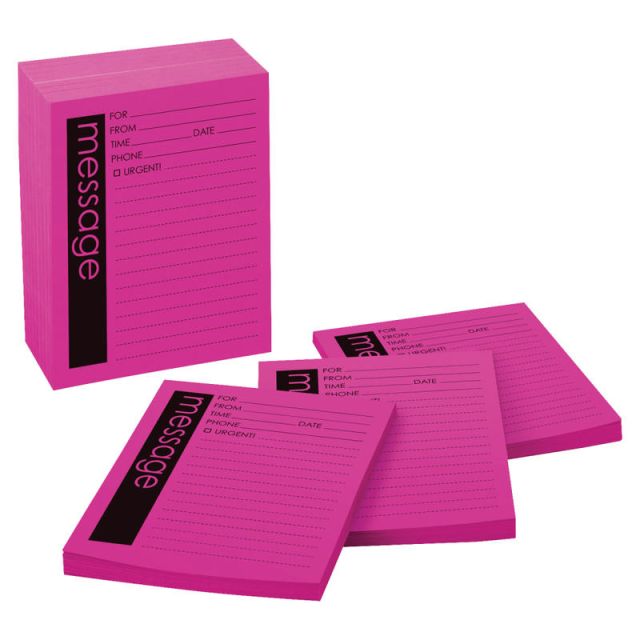 Post-it Notes Printed Phone/Message Notepads, 4in x 5in, Pink, 25 Sheets Per Pad, Pack Of 12 Pads (Min Order Qty 3) MPN:766212SS