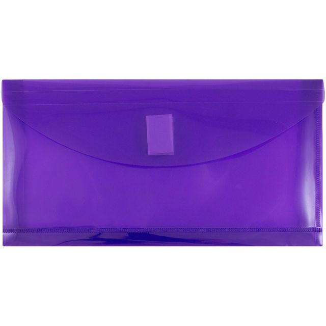 JAM Paper Plastic 5 1/4in x 10in Envelopes With Hook and Loop Closure, Purple, Pack Of 12 (Min Order Qty 3) MPN:1541741