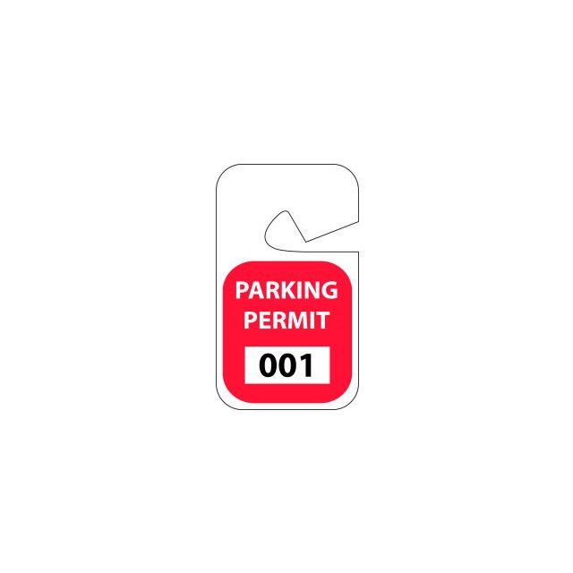Parking Permit - Red Rearview 001 - 100 PP15A