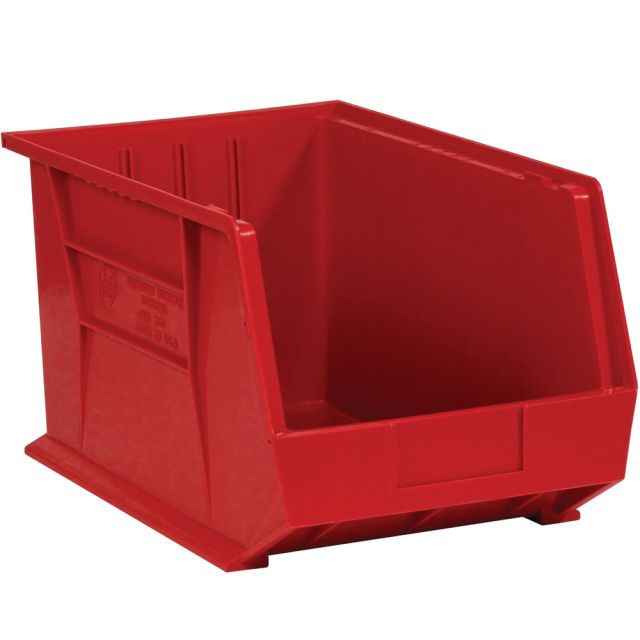 Office Depot Brand Plastic Stack & Hang Bin Boxes, Medium Size, 10 3/4in x 8 1/4in x 7in, Red, Pack Of 6 MPN:BINP1087R