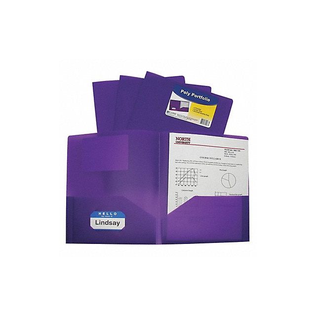 Portfolio Folder 2 Pocket Purple PK18