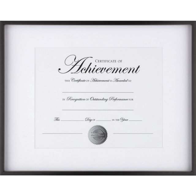 DAX Contemporary Border Document Frame - Holds 11in x 14in Insert - Rectangle - Horizontal, Vertical - 1 Each - Black (Min Order Qty 2) NDMG1114BT