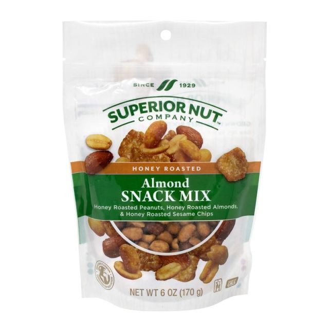 Superior Nut Honey Roasted Almond Snack Mix, 6 Oz, Pack Of 6 Bags (Min Order Qty 2) MPN:607