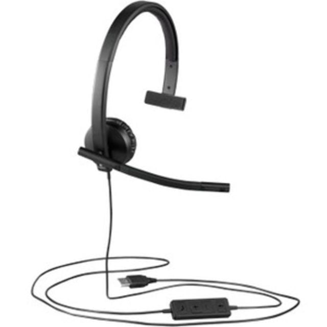 Logitech USB Headset Mono H570e - Mono - USB - Wired - 31.50 Hz - 20 kHz - Over-the-head - Monaural - Supra-aural - Noise Cancelling, Electret Microphone