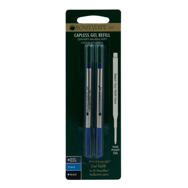 Monteverde Rollerball Refills For Sheaffer Rollerball Pens, Fine Point, 0.5 mm, Blue, Pack Of 25 Refills S224BU
