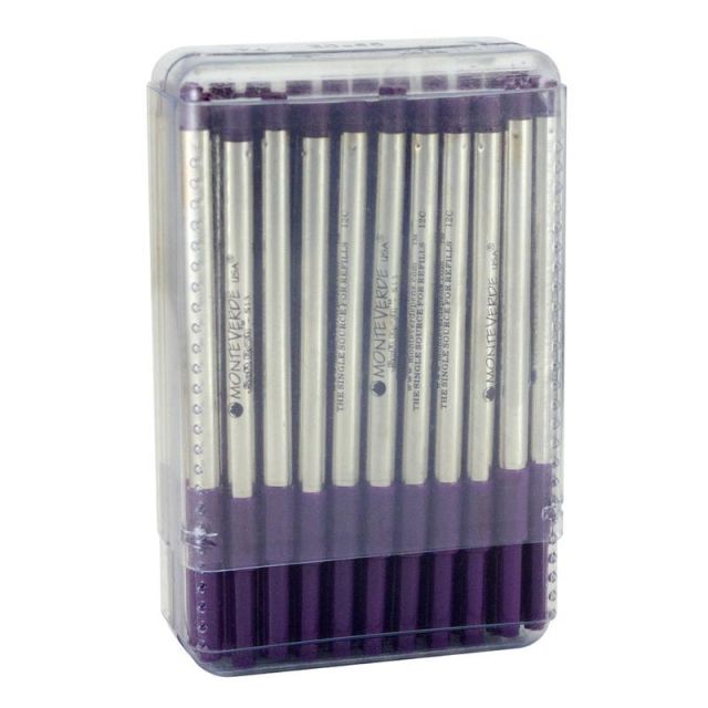 Monteverde Ballpoint Refills For Sheaffer Ballpoint Pens, Medium Point, 0.7 mm, Purple, Pack Of 50 Refills S134PL
