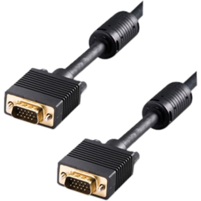 4XEM Dual Ferrite VGA Cable - 6 ft VGA Video Cable for Video Device - First End: 1 x 15-pin HD-15 - Male - Second End: 1 x 15-pin HD-15 - Male - Black (Min Order Qty 6) MPN:4XVGAMMHQ6
