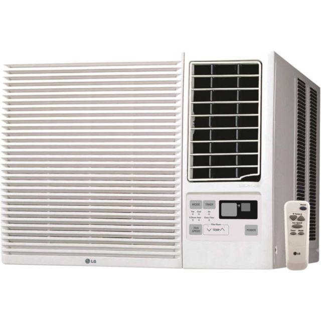 LG LW1216HR Window Air Conditioner - Cooler, Heater - 3516.85 W Cooling Capacity - 3282.40 W Heating Capacity - 550 Sq. ft. Coverage - Dehumidifier - Washable - Remote Control - White MPN:LW1216HR