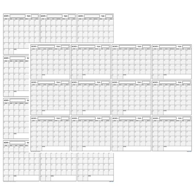 SwiftGlimpse Reversible Yearly Wall Planner, 24? x 36?, Black/White, Undated