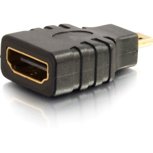 C2G HDMI Micro to HDMI Adapter - Female to Male - 1 x HDMI Female Digital Audio/Video - 1 x HDMI (Micro Type D) Male Digital Audio/Video - Black (Min Order Qty 5) MPN:18407