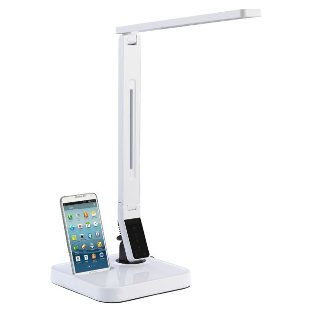 Lorell LED Micro USB Desk Lamp, Dimmable, White 99770