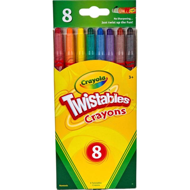 Crayola Twistables Crayons With Reusable Pouch, Assorted Colors, Pack Of 8 (Min Order Qty 19) MPN:52-7408