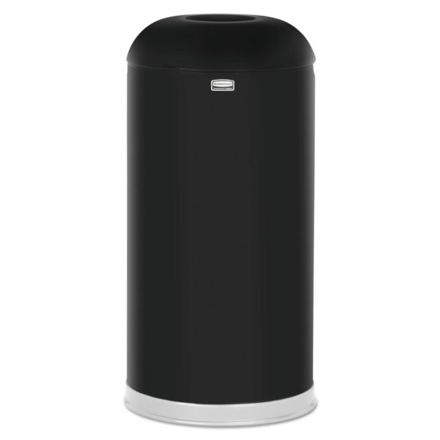 Rubbermaid Commercial Round Steel Open-Top Waste Receptacle, 15 Gallons, Black MPN:FGR32EGLBK