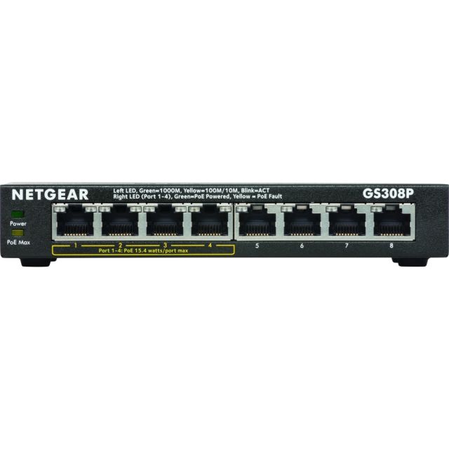 Netgear 8-Port Gigabit Ethernet Switch, GS308P-100NAS GS308P-100NAS