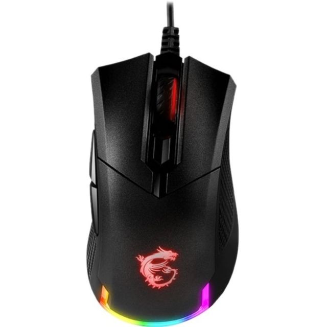 MSI Clutch GM50 Gaming Mouse - PixArt PMW3330 - Cable - Black - USB 2.0 - 7200 dpi - Scroll Wheel - 6 Button(s) - Right-handed Only CLUTCH GM50