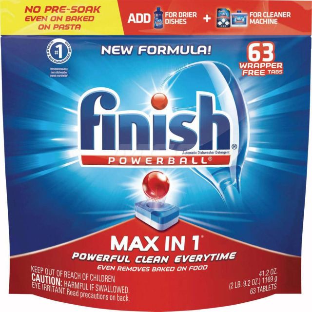 Dish Detergent, Type: Powerball Max in 1 Dishwasher Tabs , Form: Solid , Container Size: 0.71 oz , Container Type: Tablet , Scent: Fresh