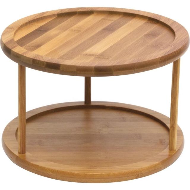 Lipper Bamboo Turntable, 2-Tier - 2 Tier(s) - 6.9in Height - Counter - Natural - Bamboo (Min Order Qty 2) 8302