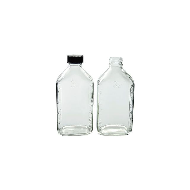 Qorpak® 6oz Clear Glass Prescription Ware Bottle with 24-400 Black Phenolic Cap 48/Pack GLC-13070