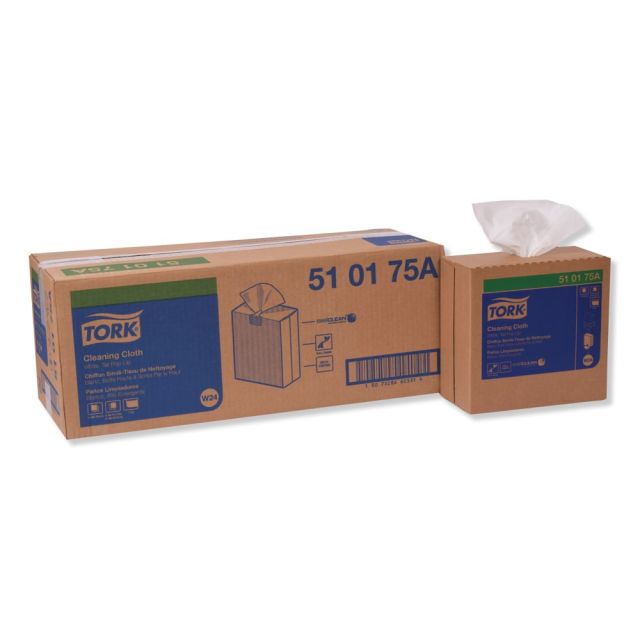 Tork Cleaning Cloths, 8-1/2in x 16-1/8in, White, 500 510175A