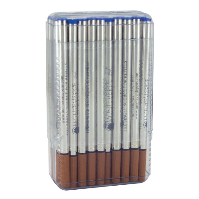 Monteverde Rollerball Refills For Waterman Rollerball Pens, Fine Point, 0.5 mm, Blue, Pack Of 50 Refills W224BU